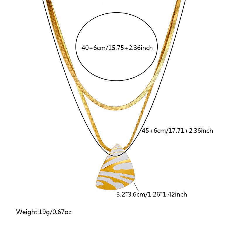 Gold Tone Zebra Pattern Pendant Necklace Ring Earrings Set for Women