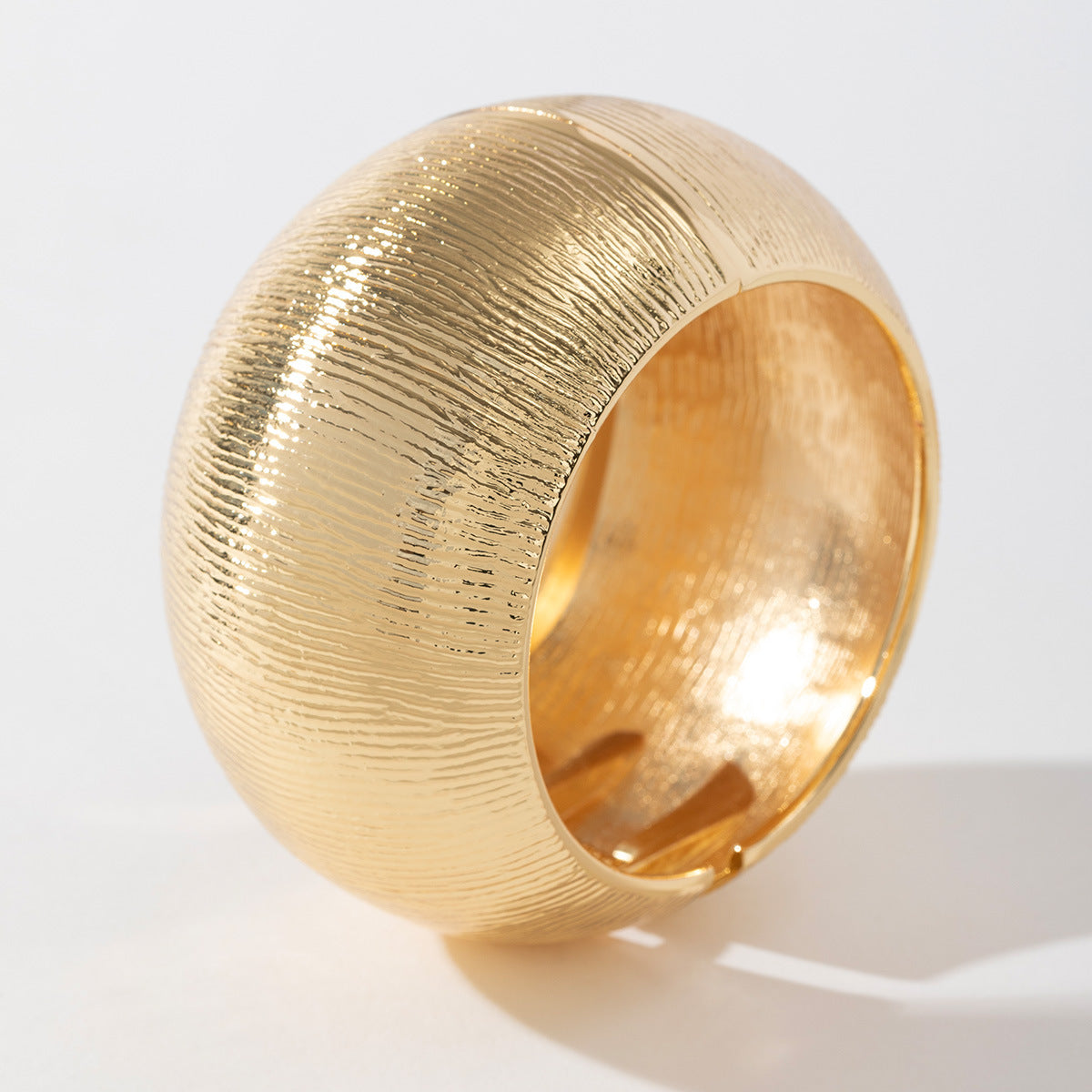 Chunky Textured Hinged Bangle Bracelet Set Gold Tone Silver Tone Statement Cuff Stackable Metal Bracelets Women