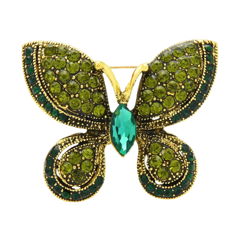 Butterfly Crystal Brooch Set (2pcs) – Rhinestone Fashion Pin