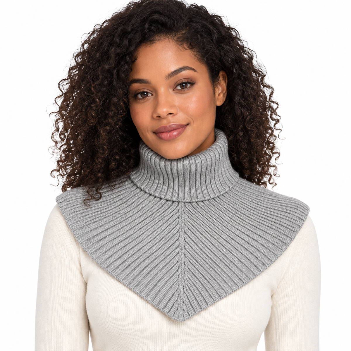 3-Piece Women's Ribbed Turtleneck Neck Warmer Set