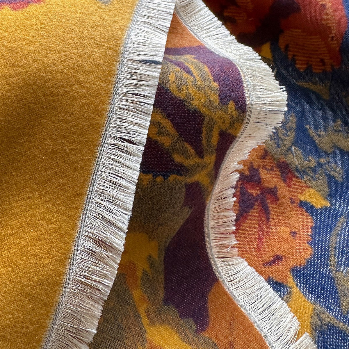 Reversible Floral Shawl Wrap Poncho Blanket Scarf Fall Winter Tassel Fringe