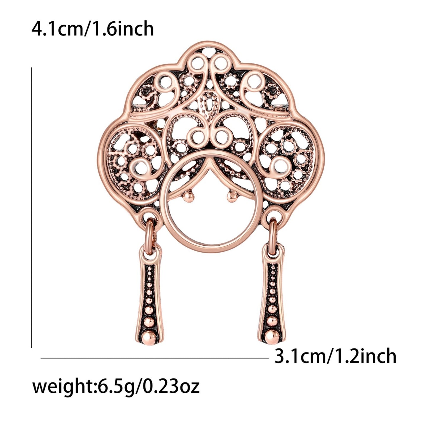 2pcs Chinese Opera Character Brooch Set Gold and Silver Eyeglass Holder Pin