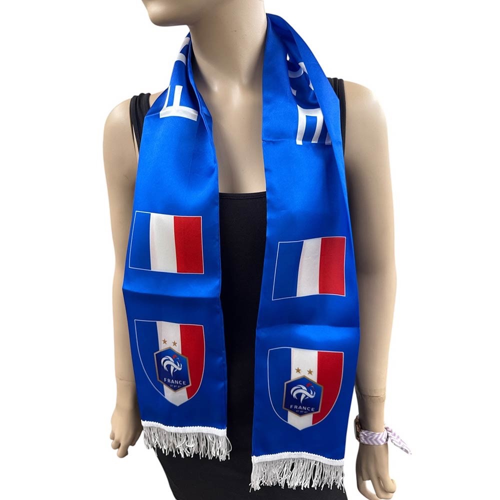 France Soccer Scarf Fan Support Blue White Red National Team Tassel Accessory