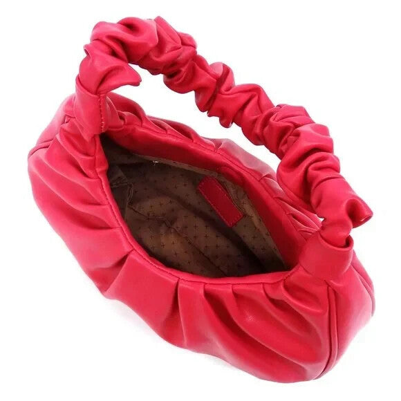 Ruched Hobo Bag for Women Shoulder Purse Soft Handbag Casual Tote Bag Pink