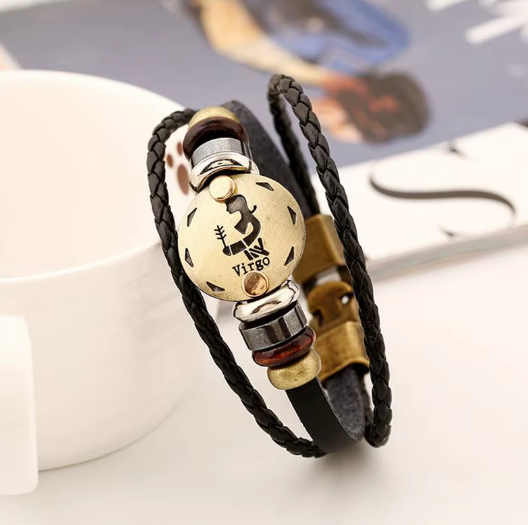 Virgo Zodiac Sign Bracelet Adjustable Astrology Jewelry for Men and Women Gift
