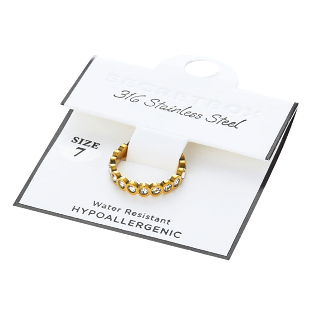 Women’s Size 7 Stainless Steel Bezel Set CZ Eternity Band Ring for Ladies