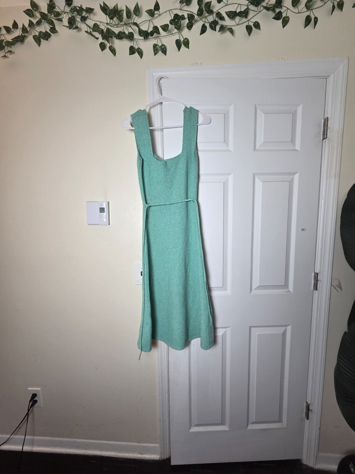 ZARA Women’s Green Sleeveless Knit Midi Dress with Back Tie Size Medium