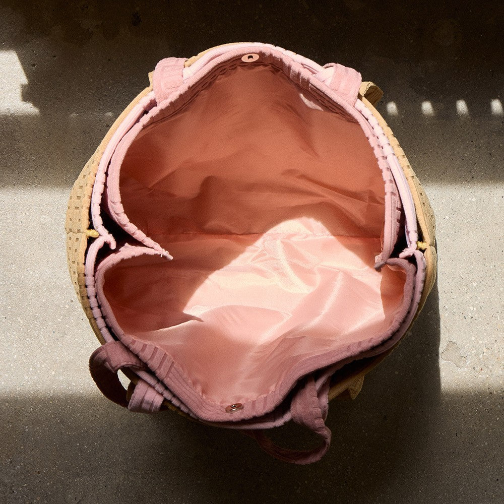 Pink Quilted Tote Bag Women's Large Shoulder Basket Weave Plush Texture