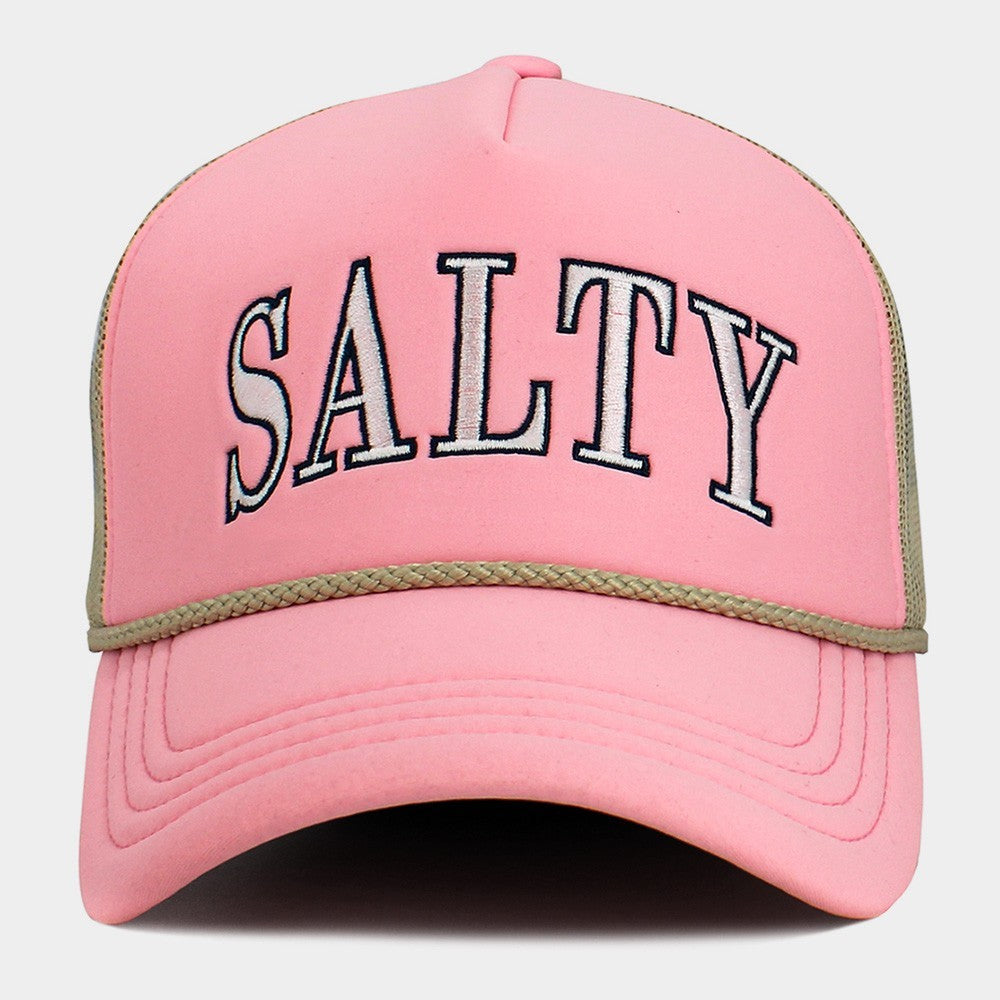 SALTY Mesh Back Trucker Hat Adjustable Snapback Cap Beach Surf Dad Hat Unisex