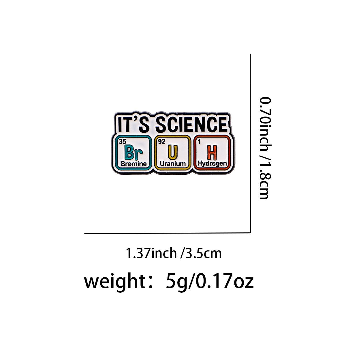 3pcs "BrUH" Periodic Table Enamel Pin Set | Funny Chemistry Science Brooch Gift