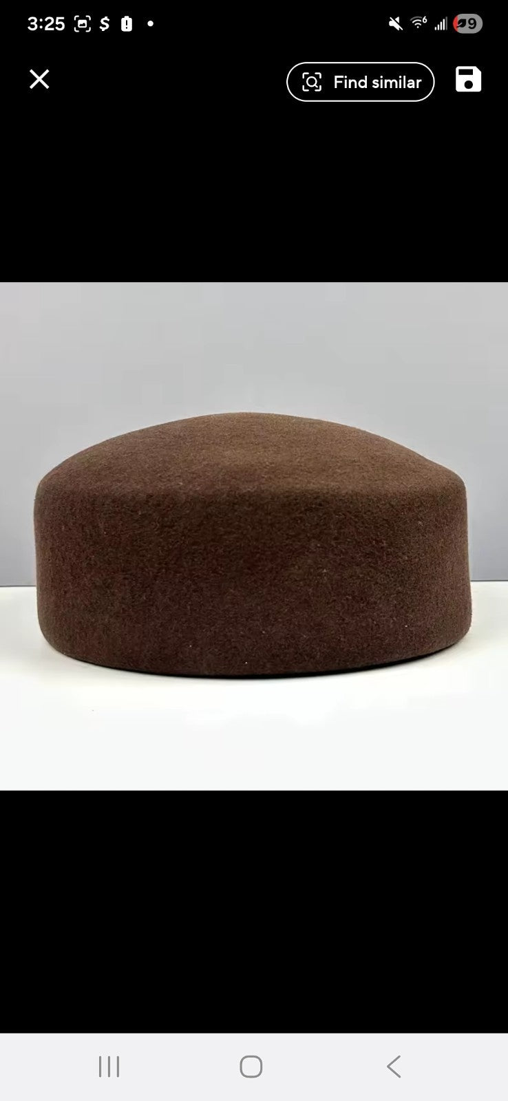Dark Brown 100% Wool Pillbox Hat Retro Fascinator Formal Cocktail Stewardess
