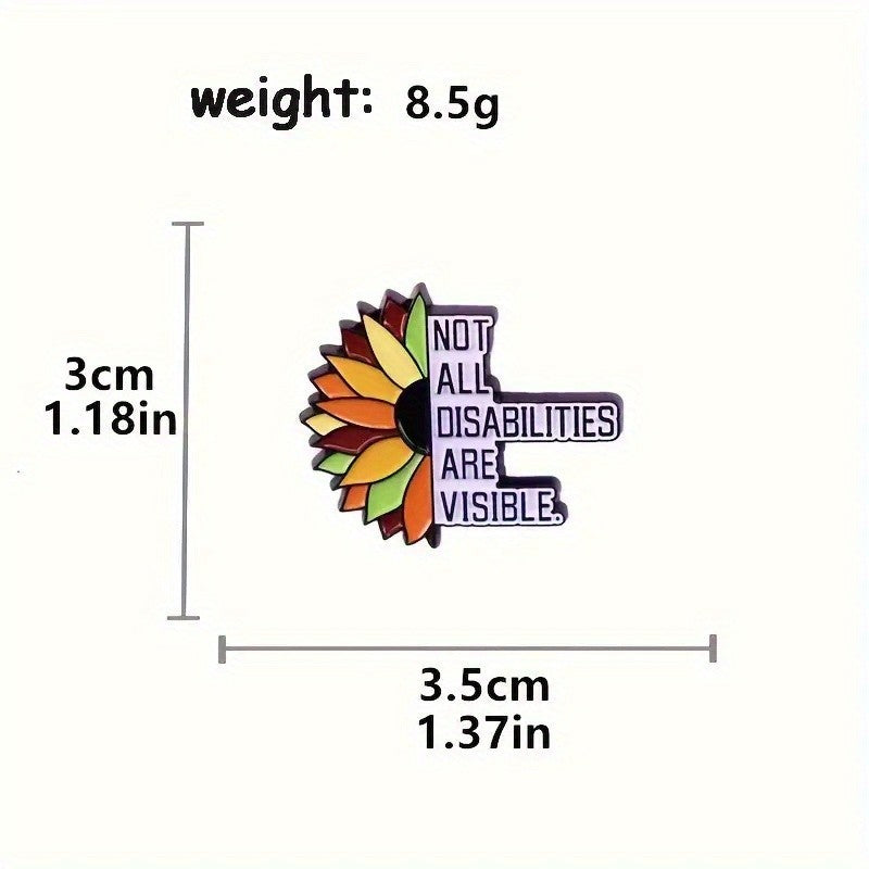 3Pcs Sunflower Hidden Disability Pin Badge Autism Awareness Support Neurodiverse
