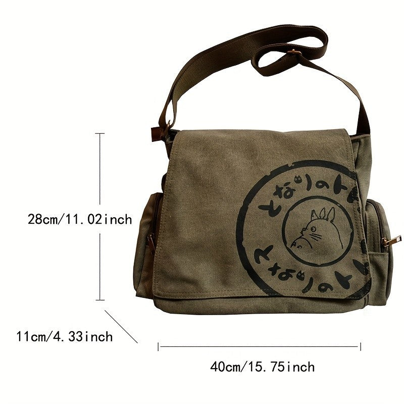 Casual Utility Canvas Crossbody Bag Canvas Shoulder Bag for School or Travel