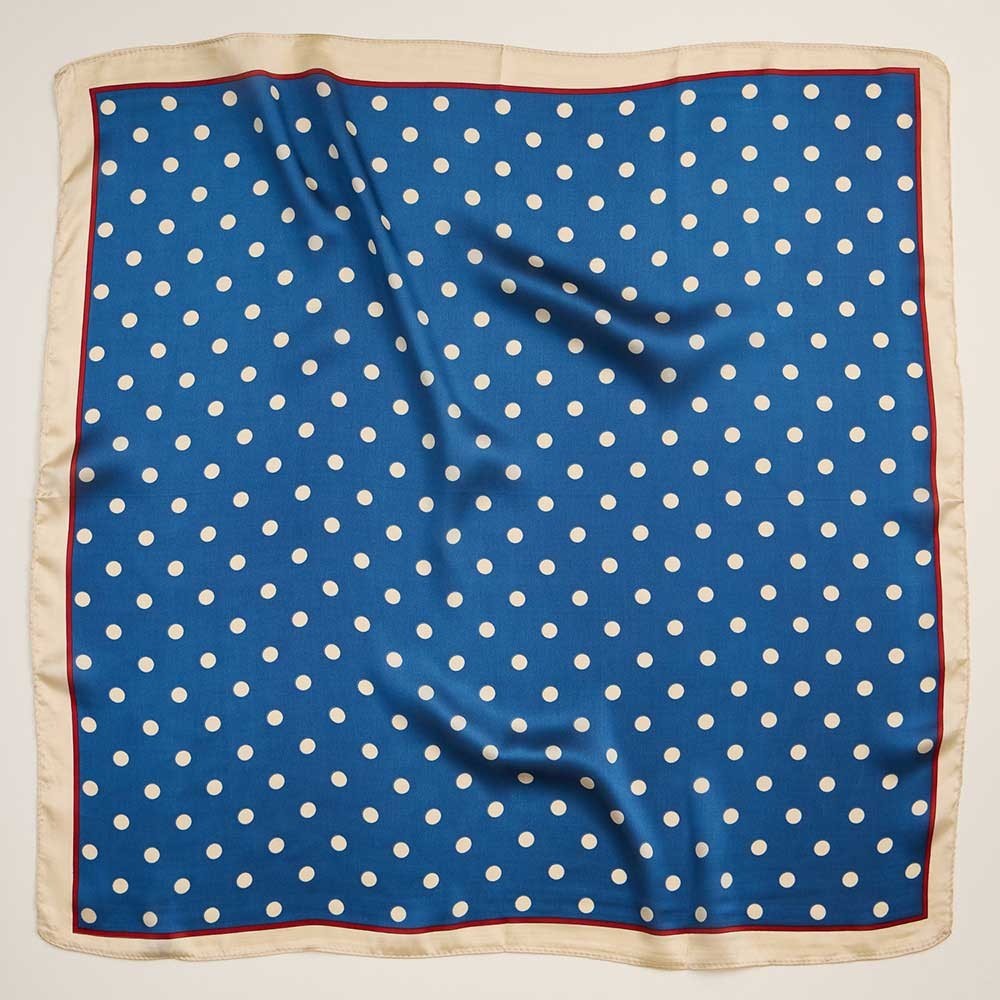 Classic Polka Dot Square Silky Feel Satin Scarf for Women Head Neck Wrap Shawl