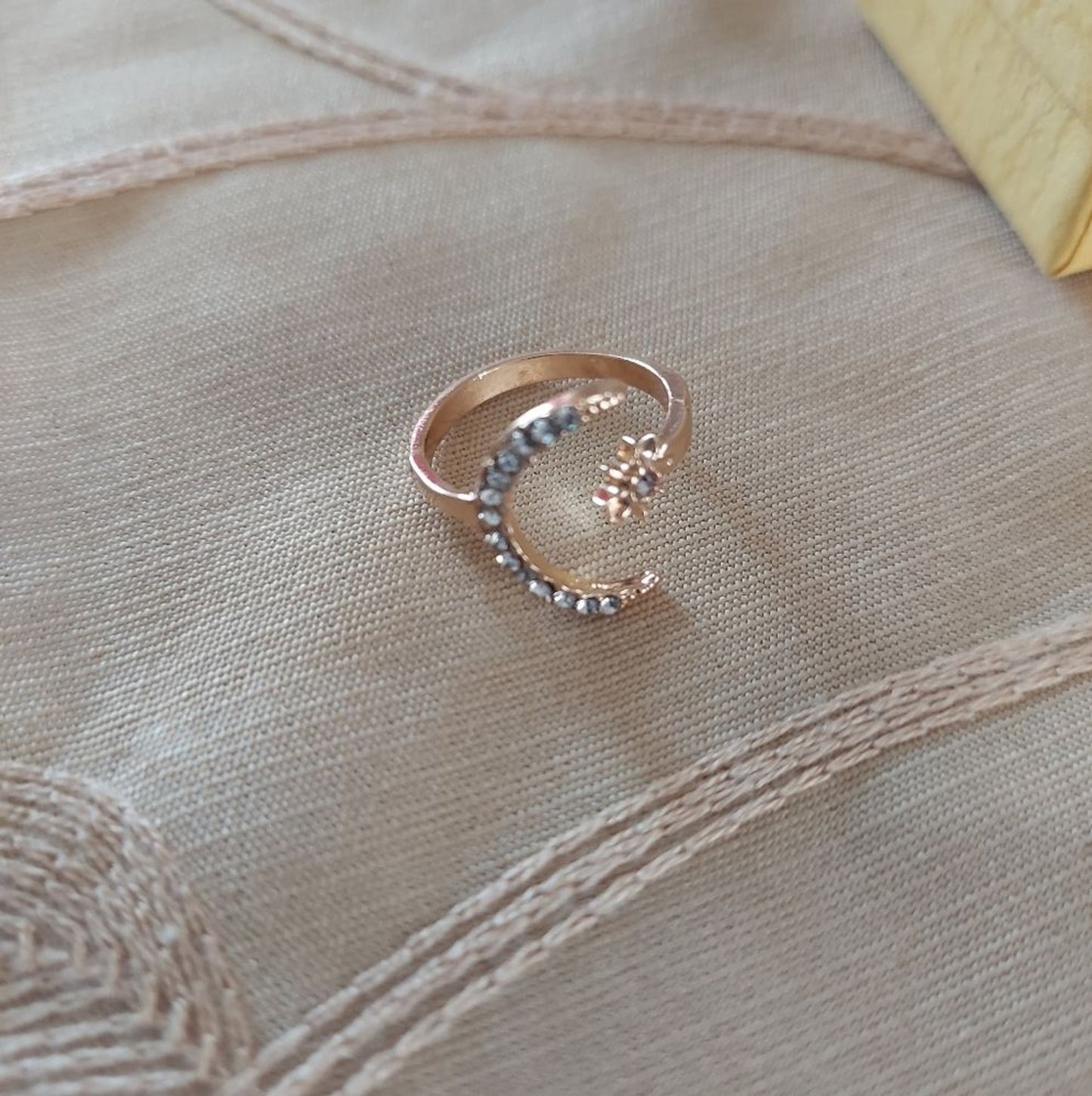 Adjustable Moon and Star Ring