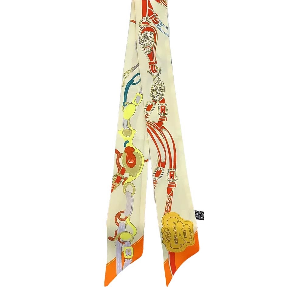2pcs Brides de Gala Silk Twilly Scarf Set - Colorful Two Piece Skinny Scarf