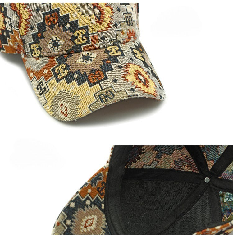 Southwestern Aztec Pattern Women's Baseball Cap Multicolor Adjustable Boho