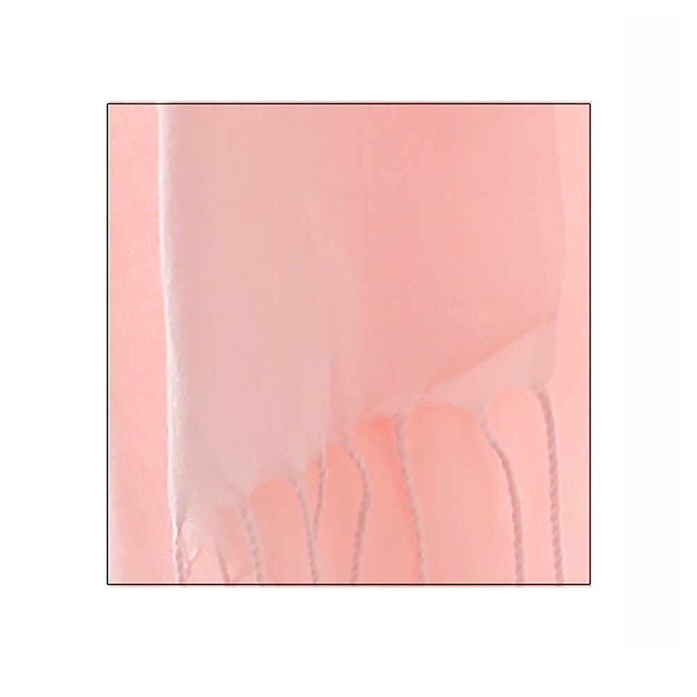 Solid Pink Fringe Oblong Scarf Soft Lightweight Wrap Shawl Accessory for Women