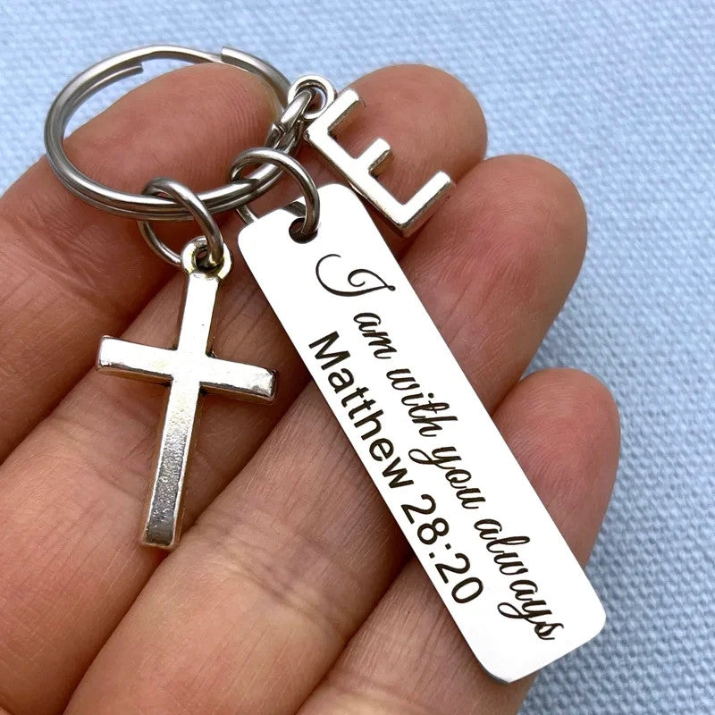 Inspirational Christian Bible Verse Keychain - I Can Do All Things Scripture Rel