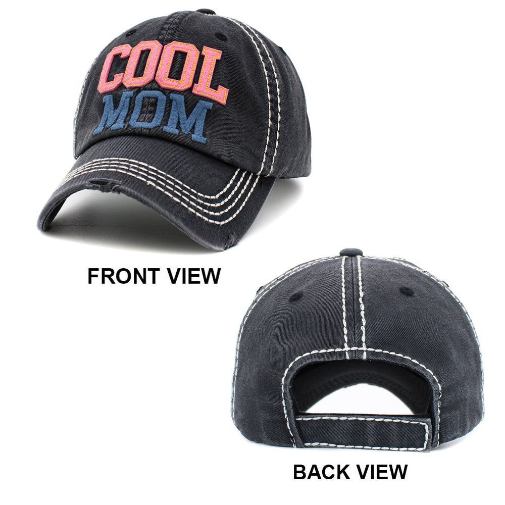 Embroidered "Cool Mom" Baseball Cap Red Adjustable Hats for Women Gift Ideas