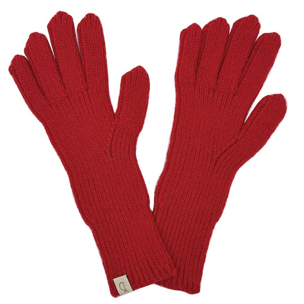 Ribbed Knit Solid Long Winter Gloves for Women Cozy Stretch Cold Weather Gloves