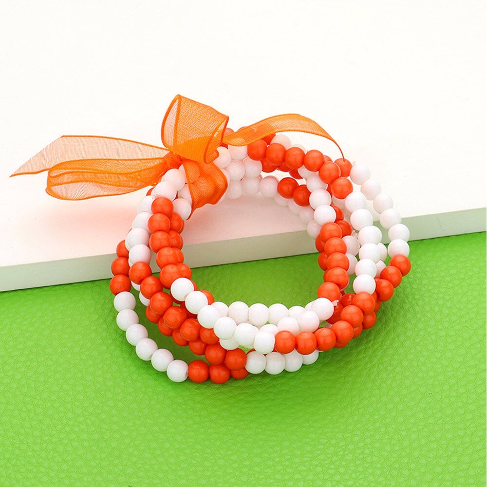 6PCS Colorful Beaded Stretch Bracelets Set for Women Men Layered Fashion Jewelry