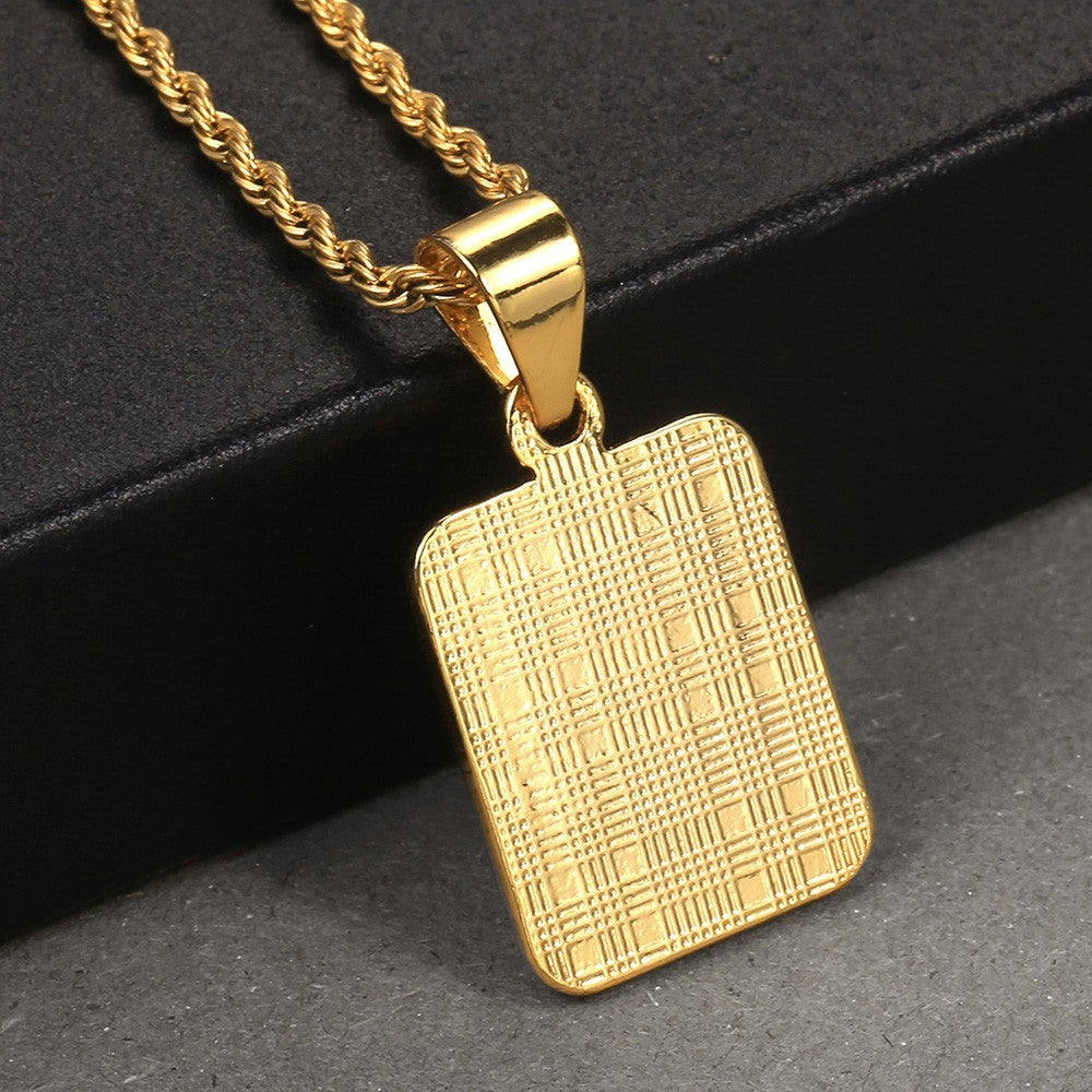 Gold Rope Chain Initial A Pendant Necklace Stainless Steel Letter Charm Jewelry
