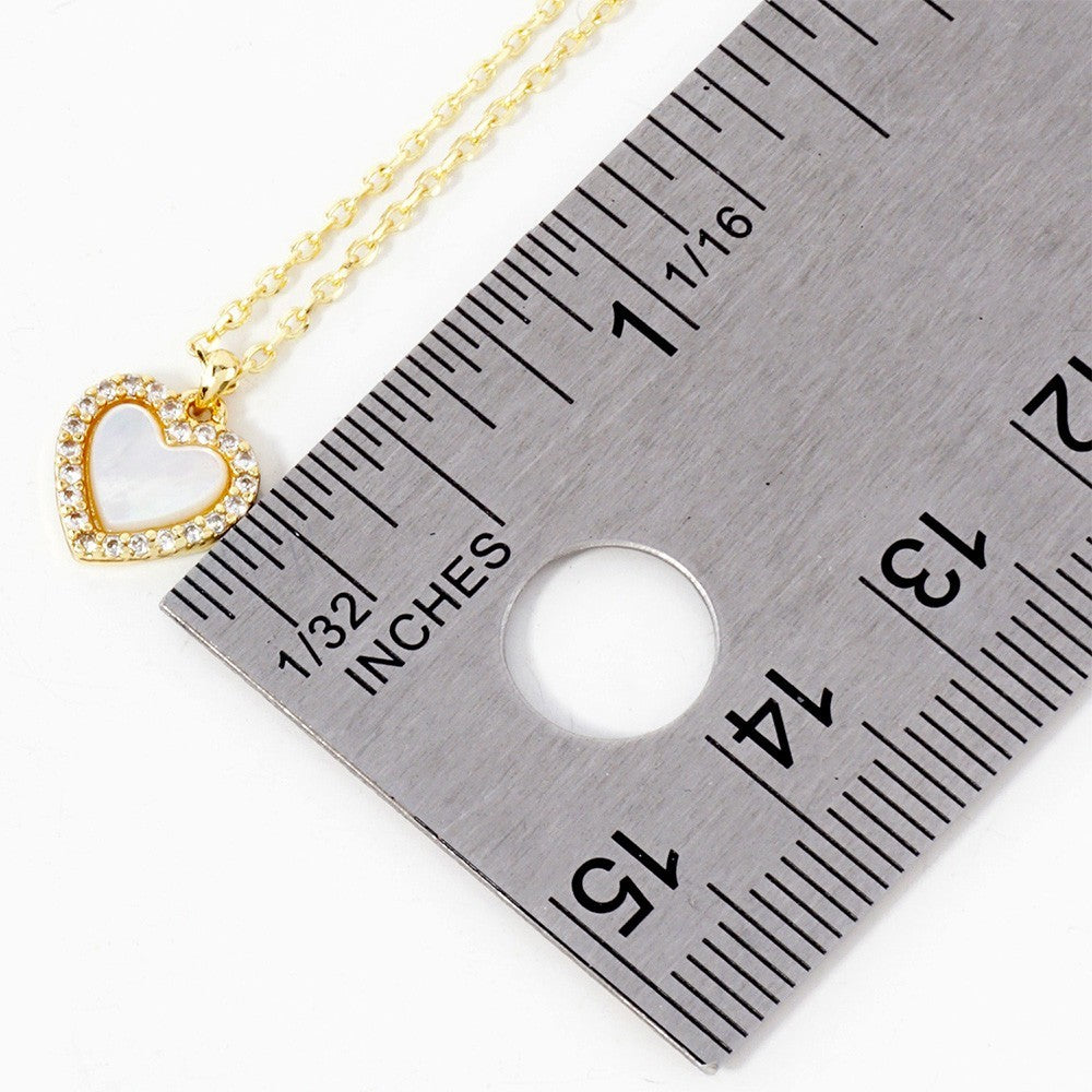 CZ Heart Pendant Necklace for Women Gold Dipped Elegant Jewelry Gift