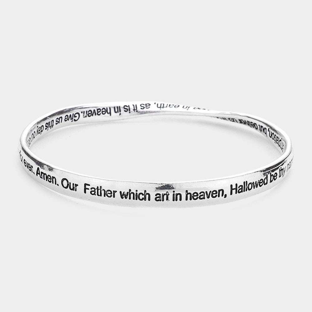 2 for 1 - Lord's Prayer Bangle Bracelet Stainless Steel Christian Gift Jewelry