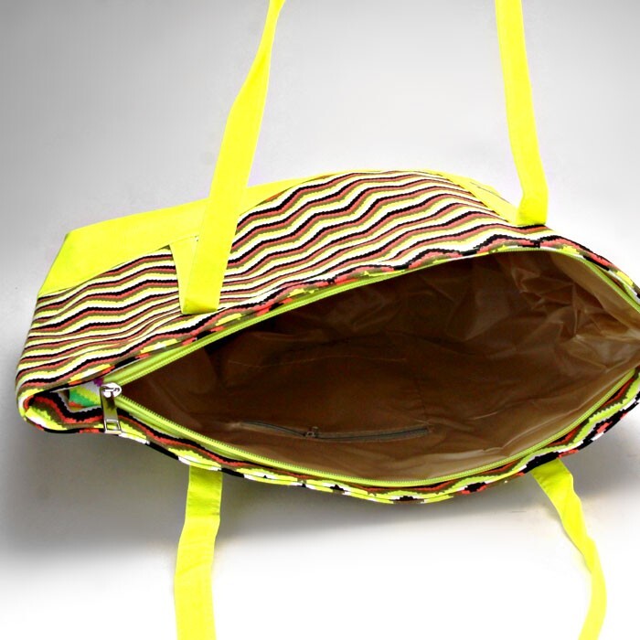 Zig Zag Pattern Fashion Tote Bag Casual Shoulder Bag Travel Shopping Handbag