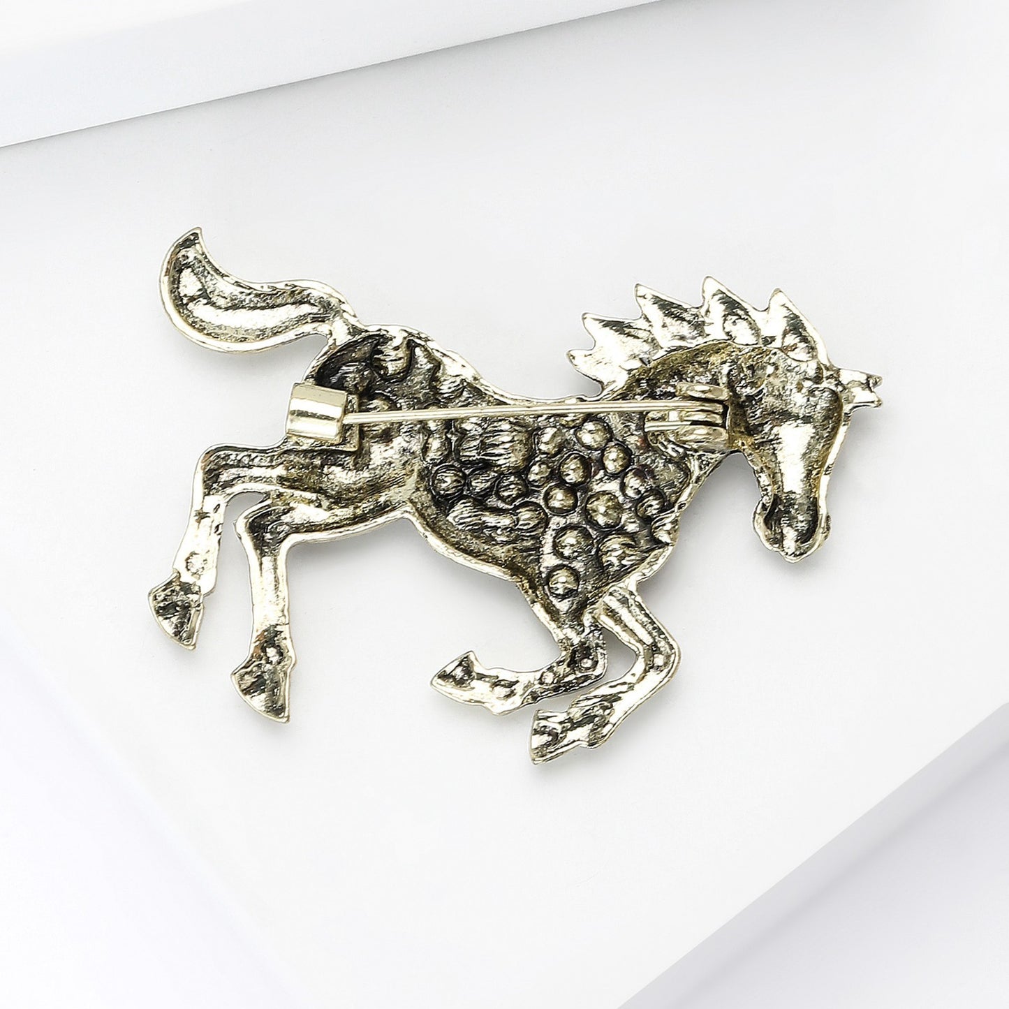 3pcs Rhinestone Horse Brooch Pin Set Vintage Animal Equestrian Jewelry