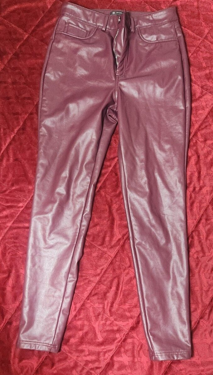 INC Women's Faux-Leather Skinny Pants for Women Trousers Size 10