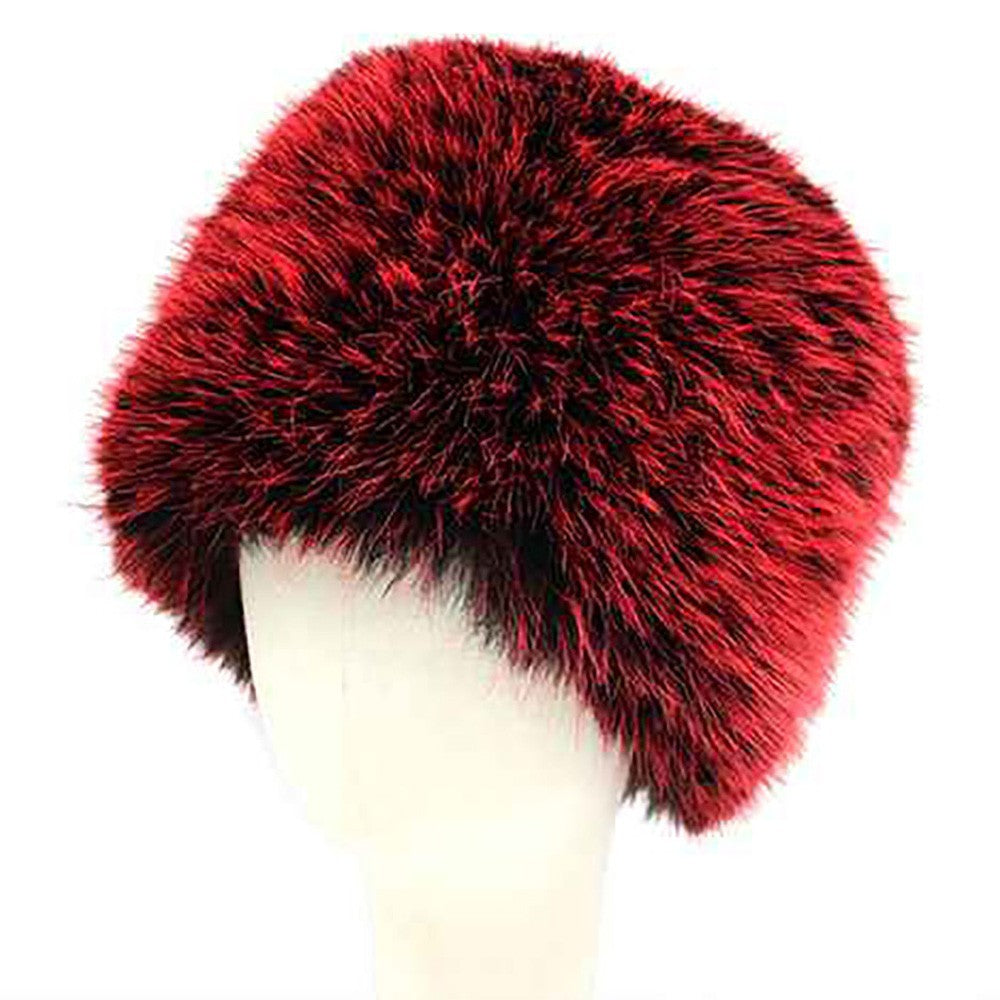 Women's Elegant Plush Faux Fur Winter Hat Red One Size 100% Polyester