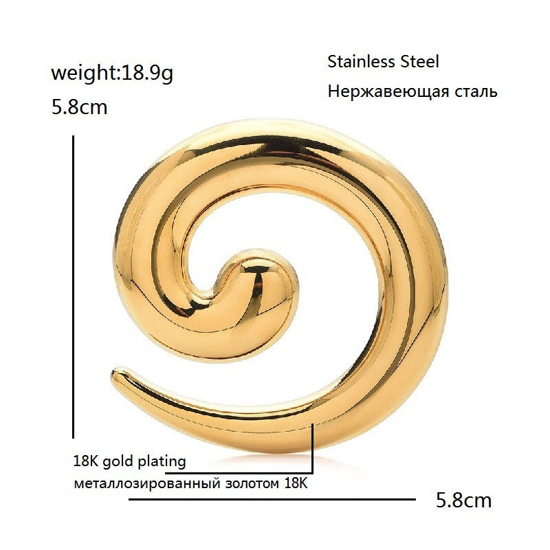 Stylish 18K Gold Plated Spiral Swirl Brooch Pin – Stainless Steel Fashion Gift
