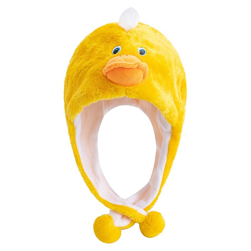 Yellow Plush Duck Hat Animal Novelty Costume Beanie Fun Winter Cosplay Cap