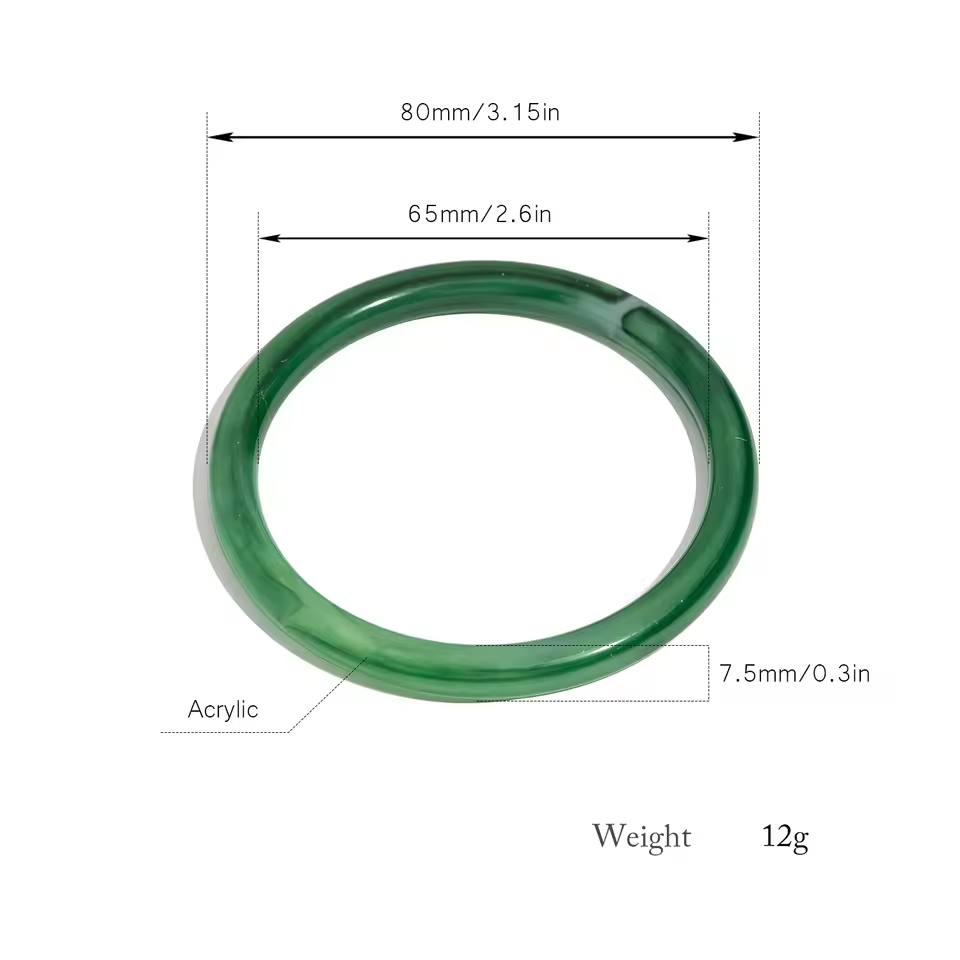 4pcs Marble Acrylic Bangle Bracelet Set Resin Thin Round Stackable Jewelry