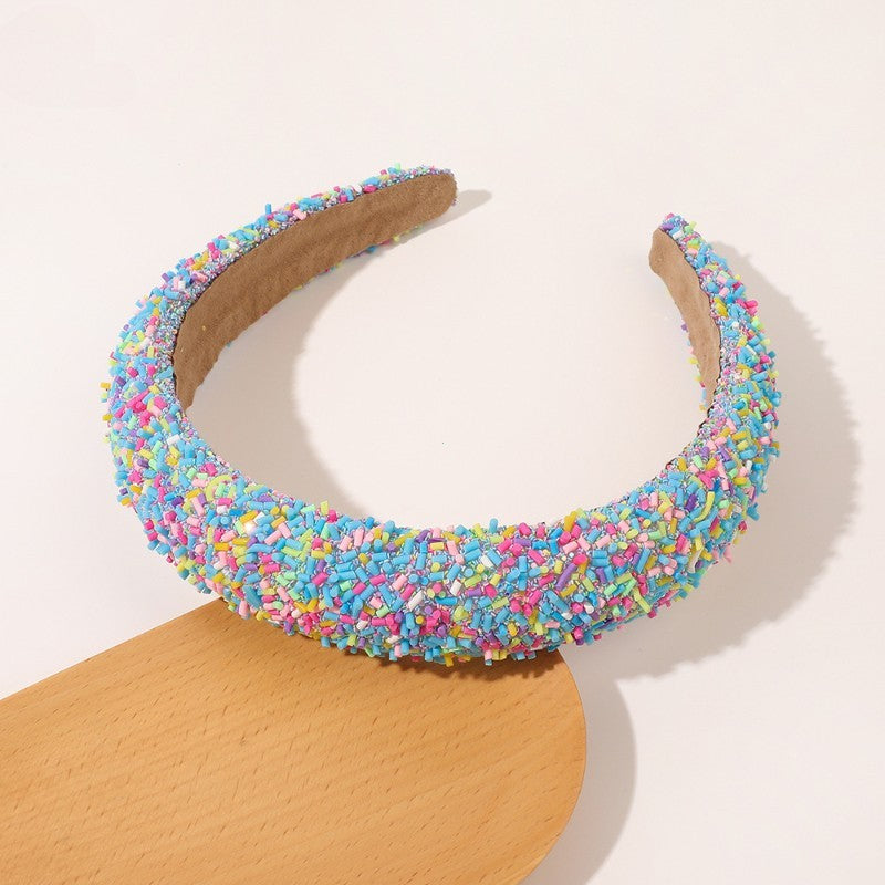 Colorful Sprinkle Padded Headband Set 3pc Sweet Candy Donut Hair Accessory Kids