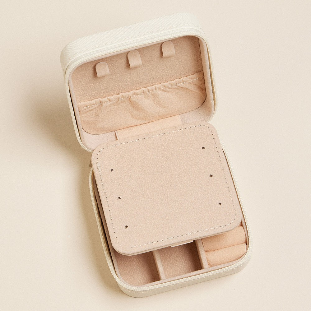 2 Travel Jewelry Organizer Boxes Set Floral Print Case Ring Earring Holder Gift