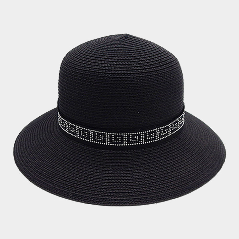 Greek Pattern Band Straw Sun Hat