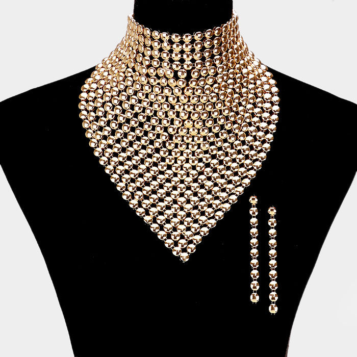 Statement Bib Necklace and Drop Earring Set