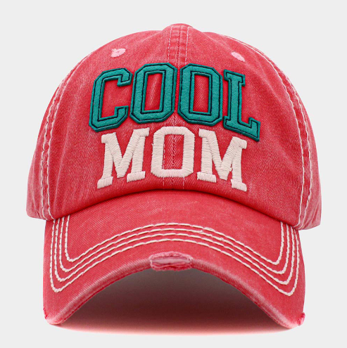 "Cool Mom" Embroidered Message Baseball Cap
