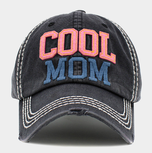 "Cool Mom" Embroidered Message Baseball Cap