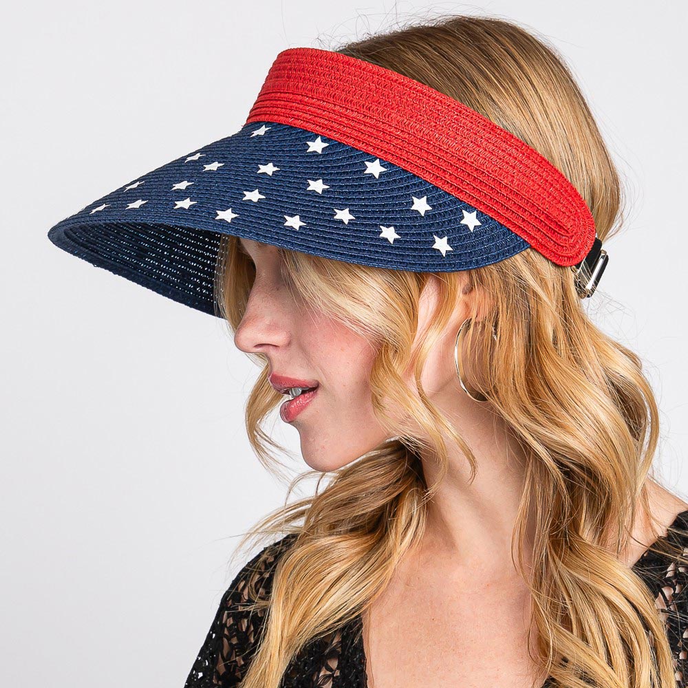 Adjustable American Stars Roll - Up Visor - Hautefull