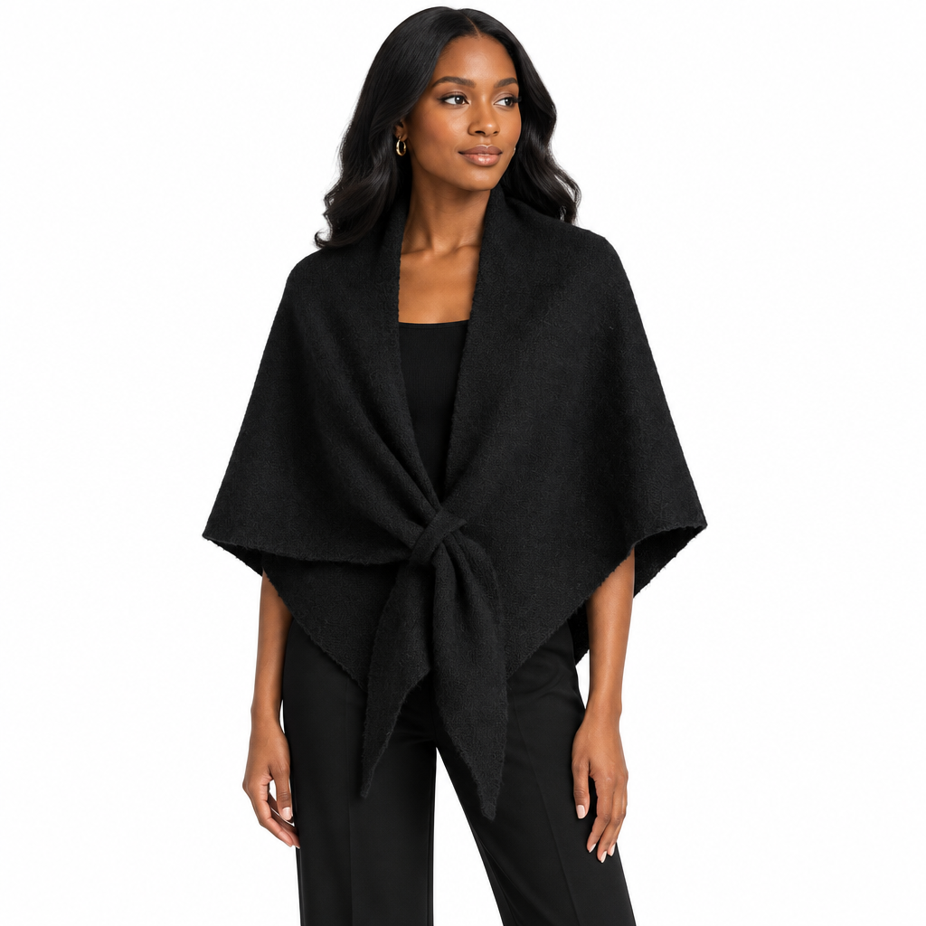 Black knit shawl lifestyle image generating