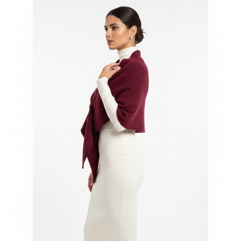 Burgundy Poncho – Side Refreshed
