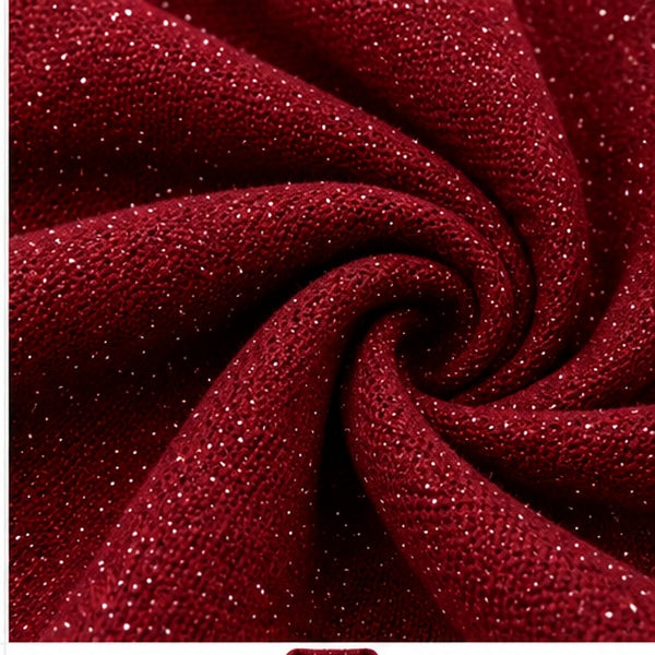 Burgundy Sparkle Long Fringed Scarf & Shawl Wrap for Women