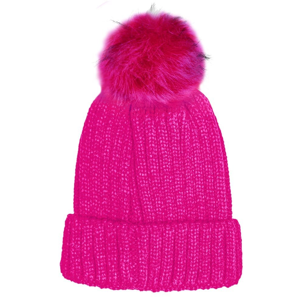 Cable Knit Pom Pom Beanie Hat - Hautefull