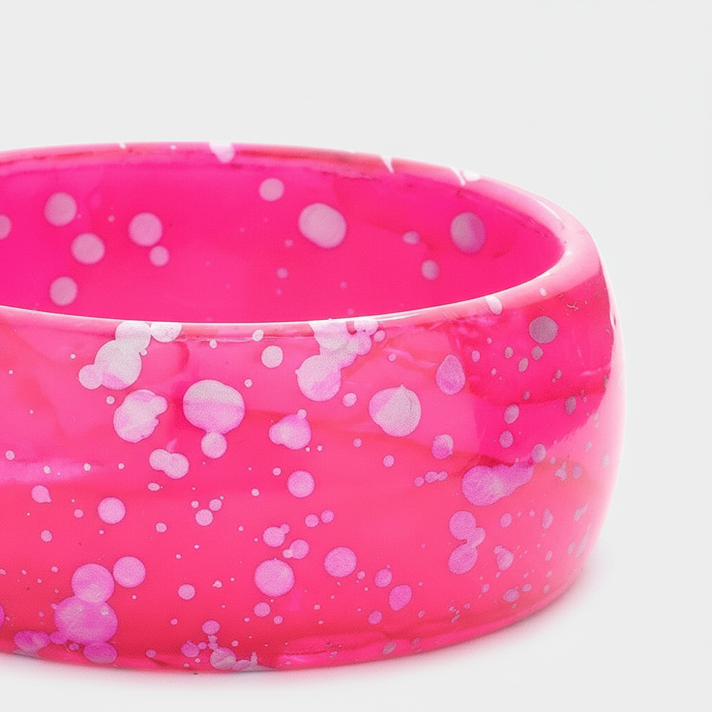 Close-up detail - pink bangle