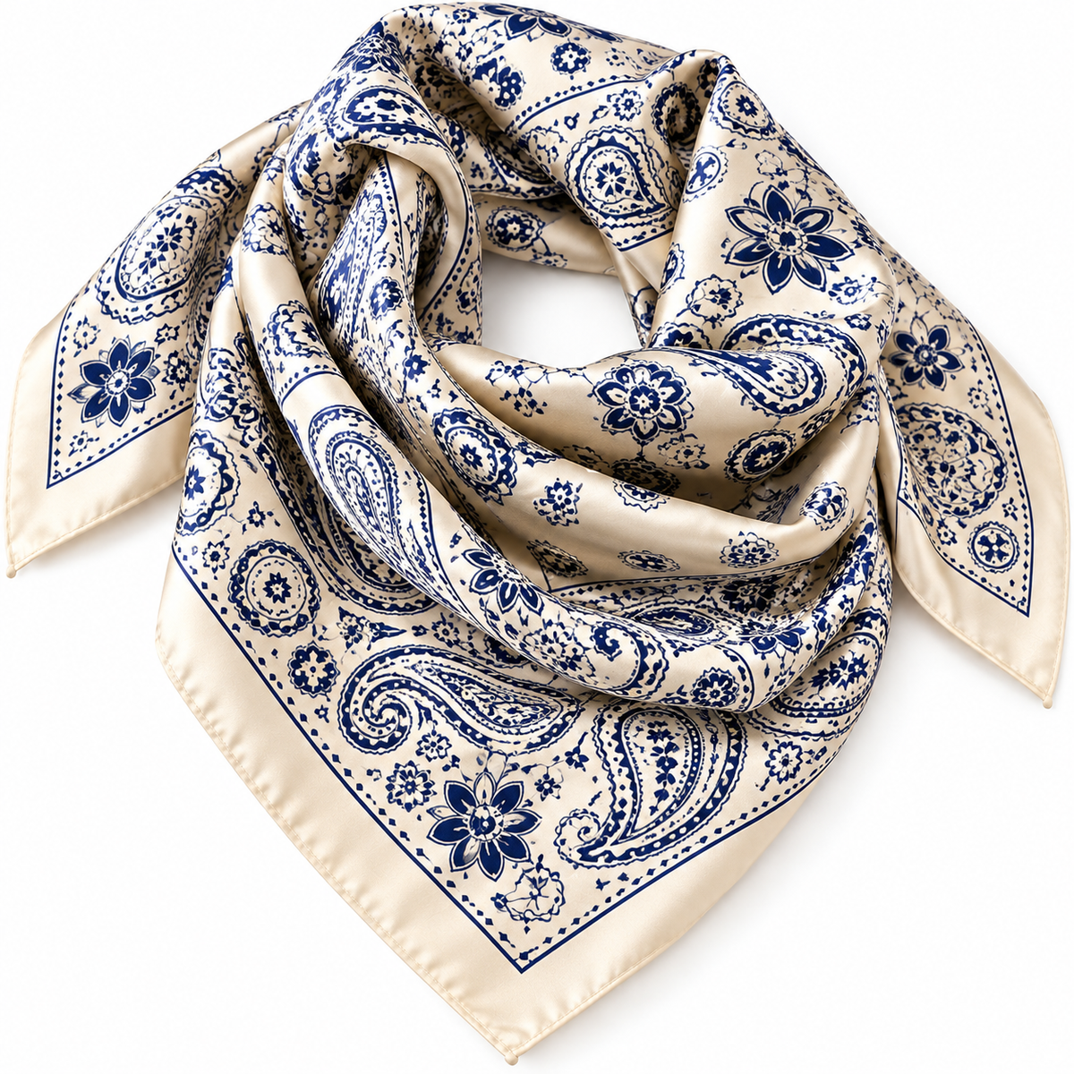 Women's 3-Piece Silk-Feel Paisley Square Scarf Set