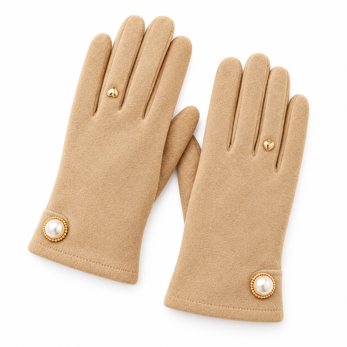 3-Pair Women's Pearl-Accent Dress Gloves Gift Set | Black, Tan & Pink
